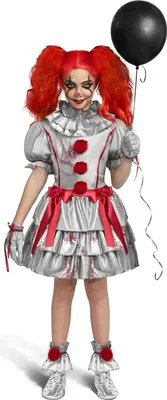 Produktbild von Mädchen Clown Kostüm Halloween Gruseliger Kleid Up Party-L Small Schwarz
