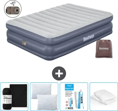Produktbild von Bestway Luftmatratze - 2-Personen - 152 x 203 x 51 cm - Grau - - Inklusive Zubehör