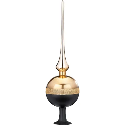 Produktbild von Christbaumspitze Glas Horizont 36cm hellgold / schwarz 1 Stück