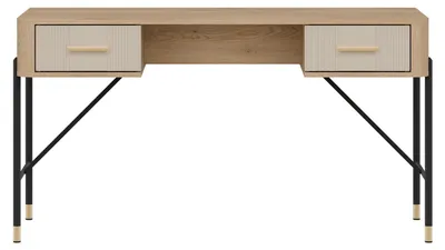 Produktbild von Furniture24 Schreibtisch Dante Dt23 140 X 75 X 56 Cm - Cremona Eiche/Kaschmir