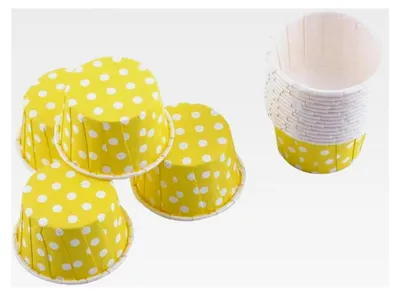 Produktbild von 100 Stück Papierbackförmchen, fettdicht, für Cupcakes und Muffins, 8 Farben verfügbar (gelb)