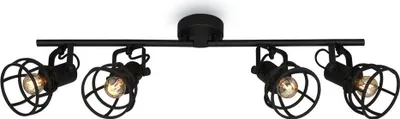 Image de Plafonnier spot BRILONER LEUCHTEN KORBO BLACK, 25 W, IP20, noir, métal, excl. 4x E14, 70,5 x 11 x 24 cm