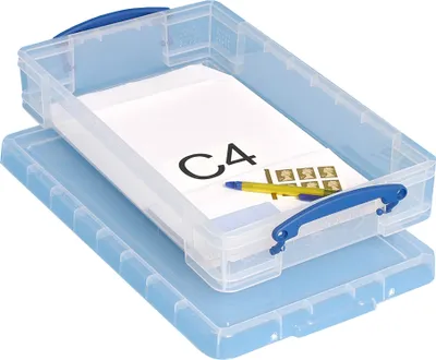 Produktbild von Really Useful Box Aufbewahrungsbox 6 Liter transparent mit Deckel