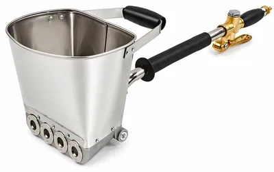 Immagine prodotto di Pistola a spruzzo mortaio professionale, sprayer pistola intonacatrice, pistola per cemento, macchina per intonaco con fori, spruzzatore per cemento, gesso e calce per pittura murale e ristrutturazione, in acciaio inox Gebo