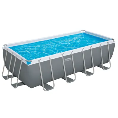 Produktbild von Bestway® Steel Pro MAX™ Frame Pool Komplett-Set mit Filterpumpe 488 x 244 x 122 cm, grau, eckig