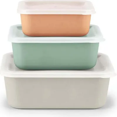 Produktbild von GOURMETmaxx Frischhaltedosen aus rPET - apricot/grau/grün