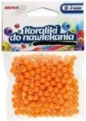 Imagen del producto de Cuentas naranjas para ensartar + cordón de 6 mm, 16 gramos