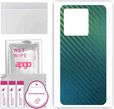 Produktbild von apgo Rückseite Schutzfolie, Skin, kompatibel mit ZTE Axon 60, Hinten Displayschutzfolie aus Vinylfolie, kratzfest, einfache Montage - Kohlenstoff-Chamäleon CAKA1