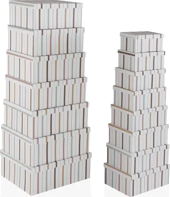 Productafbeelding van Set van 15 stapelbare opbergboxen Versa Flint, gemaakt van karton