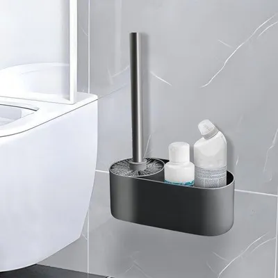 Produktbild von 2-in-1 Wandmontage-Toiletborstel mit Reinigungssystem