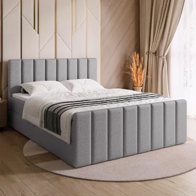 Produktbild von BroMARKT Boxspringbett DENVER DUO mit 2 Bettkasten, Bonell-matratze, Polsterbett, Bett (Hellgrau, Inari 91, 160x200 cm)