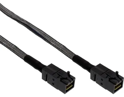 Produktbild von InLine Mini-SAS HD Kabel, SFF-8643 zu SFF-8643, mit Sideband, 1m, 1 m, SFF-8643, SFF-8643, Männlich/Männlich, Schwarz, 57 g
