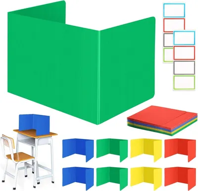 Imagen del producto de Omgoods - Juego de 8 separadores de escritorio plegables, varios colores
