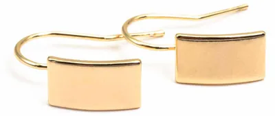 Produktbild von Vintageparts Ohrhaken mit Plättchen Messing 18K goldbeschichtet, 2 Stück