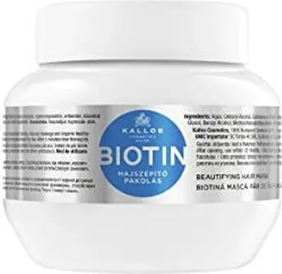 Immagine prodotto di Kallos KJMN Maschera per capelli con biotina, 275 ml - Cura dei capelli per capelli forti e sani