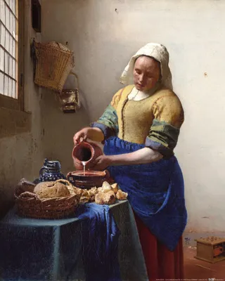 Produktbild von Johannes Vermeer Kunstdruck Bild - Die Milchmagd, 1658-1660 (50 x 40 cm)