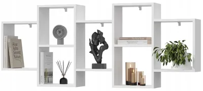 Produktbild von EstiloHome Wandregal ZENDA 160 cm, Weiß – großes Hängeregal und Bücherregal