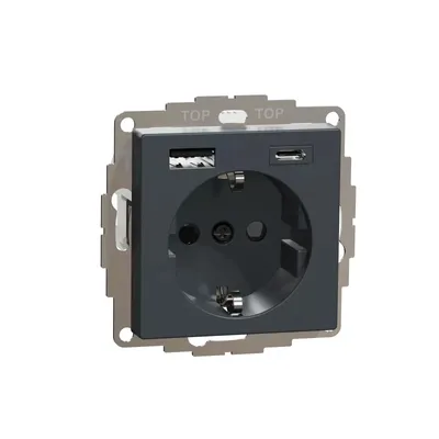 Obrázek produktu pro Schuko zásuvka s USB nabíječkou - Zásuvka MEG2367-0414