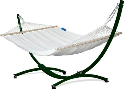 Produktbild von Potenza Outdoor Hängematte mit Gestell für 2 Personen I 100% Baumwolle Medelin Stabhängematte 215x140, 160kg I Hängemattengestell 220kg, wetterfest