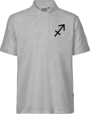 Produktbild von Huuraa Herren Polo Shirt Schütze Sternzeichen Zeichen L Sport Grey Bio Baumwolle Fairtrade Poloshirt Geschenkidee