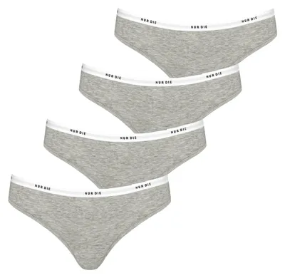 Produktbild von NUR DIE Damen Slip 4-Pack Sportiv - graumelange - Größe 36-38