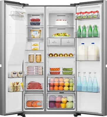 Obrázok produktu pre Hisense RS818N4TIC, Voľne stojaci, Americké dvere, Šedá, Nerezová oceľ, Dotyk, LED, Na dverách