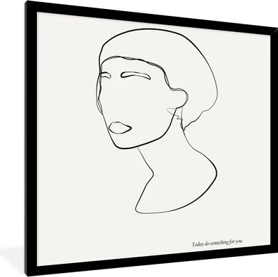 Produktbild von MuchoWow® Gerahmtes Poster Text - Frauen - Strichzeichnungen - Zitate 40x40 cm - Poster mit Schwarzem Bilderrahmen Wandposter Rahmen Foto Bilder - Mit Rahmen - Wanddekoration Schlafzimmer