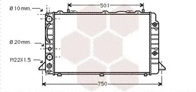 Produktbild von VAN WEZEL 03002090 Kühler Wasserkühler Motorkühler für AUDI 80 Limousine (8C2, B4) Cabriolet (8G7, B4) 80 Avant (8C5, B4) COUPE (89, 8B)