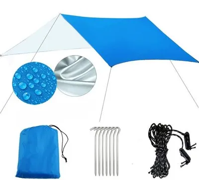 Image de Bâche imperméable 3 x 3 m, bleue, en PU, pour l'extérieur