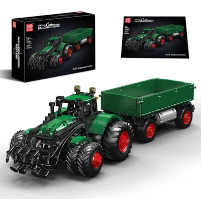Produktbild von Mould King 17095 Technik Traktor Bausteine Modell, 2368 Teile Ferngesteuert Traktor Klemmbausteine Blockmodell, Baufahrzeug Montagesatz Kit als Spielzeug und Geschenk (14 Jahre und älter)