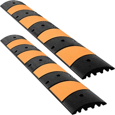 Immagine prodotto di Ponte portacavi in gomma VEVOR, protezione antiribaltamento, doppio canale, 2 unità, protezione dei cavi, supporto fino a 9980 kg, dimensioni 185x31x5,5 cm, ponte portacavi adatto a superfici in asfalto, cemento e ghiaia
