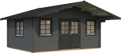 Produktbild von Gartenhaus Palmako Helena 18,6 m² inkl. Fußboden 608 x 554 cm dunkelgrau-anthrazit