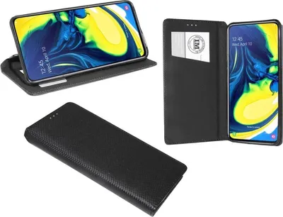 Zdjęcie produktu dla Etui książkowe "Smart" kompatybilne z telefonem komórkowym SAMSUNG GALAXY A80 (A805F) etui portfelowe z funkcją podstawki, miejsce na karty czarne