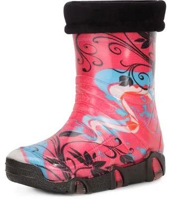 Produktbild von Ladeheid Kinder Mädchen Jungen Gummistiefel Gefüttert Swk2020 (Rosa Muster-32, 31/32)