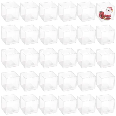 Obrázok produktu pre Priehľadná darčeková škatuľa - 72 kusov - 9 x 9 x 9 cm - Plastová úložná škatuľa - Darčekové balenie - Vhodné na oslavy - Darčeková kartónová škatuľa