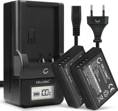 Produktbild von CELLONIC 2x Akku für Kamera Kompatibel mit Canon EOS 1100D, EOS 4000D, EOS 2000D, LP-E10 - (1020mAh, 7.4V) + Ladegerät