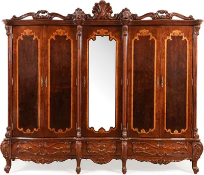 Produktbild von Casa Padrino Luxus Barock Schlafzimmer Schrank mit 5 Türen Braun 305 cm - Barock Möbel