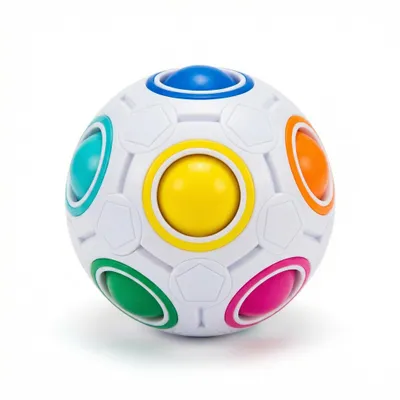 Produktbild von Regenbogenball 7cm Magic Puzzle Ball mit 12 Löchern & 11 bunten Kugeln Fidget Ball Anti Stress Spielzeug für Kinder Erwachsene Geschicklichkeitsspiel