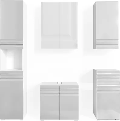 Produktbild von Badmöbel-Set Vicco Fredd Weiß Hochglanz 5 Teile, Model 30431