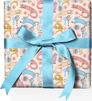 Produktbild von Lustiges Haustier Geschenkpapier mit coolen Katzenrosa - G23016, 32 x 48cm