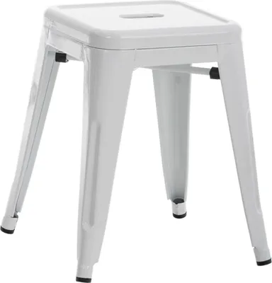 Produktbild von Moderner stapelbarer Hocker – Barhocker – platzsparendes Design | Farbe: Weiß
