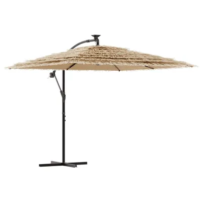 Produktbild von vidaXL Sonnenschirm mit LED und Stahlmast Braun 246x246x230 cm