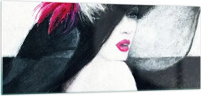 Produktbild von Bilder auf glas - Frau Modell - 100x40cm - Glasbilder - Wandbilder - Bilder - Kunstdruck - zum Aufhängen bereit - Wanddekoration aus Glas - Glas Bilder - Wandbild auf Glas - Einteilig - GAB100x40-4020