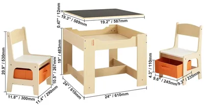 Immagine prodotto di Tavolo per bambini - Tavolo e sedie per bambini - Set tavolo e sedie per bambini - Tavolo attività in legno