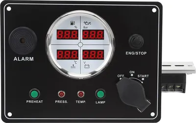 Immagine prodotto di Manometri da barca, display digitale, 4 in 1, livello carburante, temperatura acqua, tensione, manometro olio per yacht, motoscafi, bianco