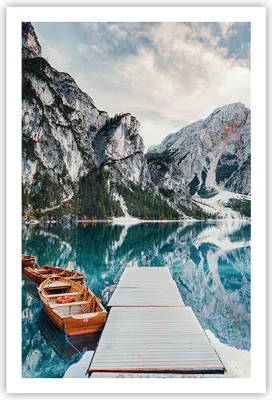Produktbild von Poster - Poster ohne Rahmen - Boote Berge Hafen - 61x91,5 cm - Wand Bild - Wanddeko - Wandbilder - Kunstposter - Wandposter - Bilder - Kunstdruck - Wanddekoration - Wandbild - P2XPA61x91-5068