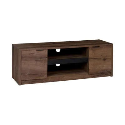 Produktbild von BEAUTYSOFA | TV-Schrank DEVON TV Lowboard mit 2 Türen und offenem Regal, Fernseherschrank, Eiche Monastery und Schwarz Hochglanz
