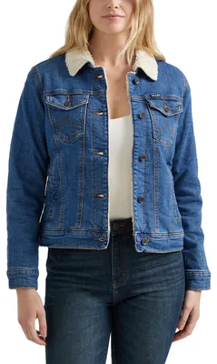 Produktbild von Wrangler Damen Sherpa gefütterte Jeansjacke, Denim, XXL