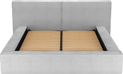 Produktbild von Bett mit Stauraum 160 x 200 cm - Kord - Hellgrau - TIMANO by Pascal Morabito
