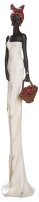 Immagine prodotto di Gilde Figur, donna africana, "Tortuga", resina, marrone, crema, bianco, confezione singola, lunghezza 16 cm, larghezza 16,5 cm, altezza 82 cm, codice prodotto 36783, codice EAN 4063387367834